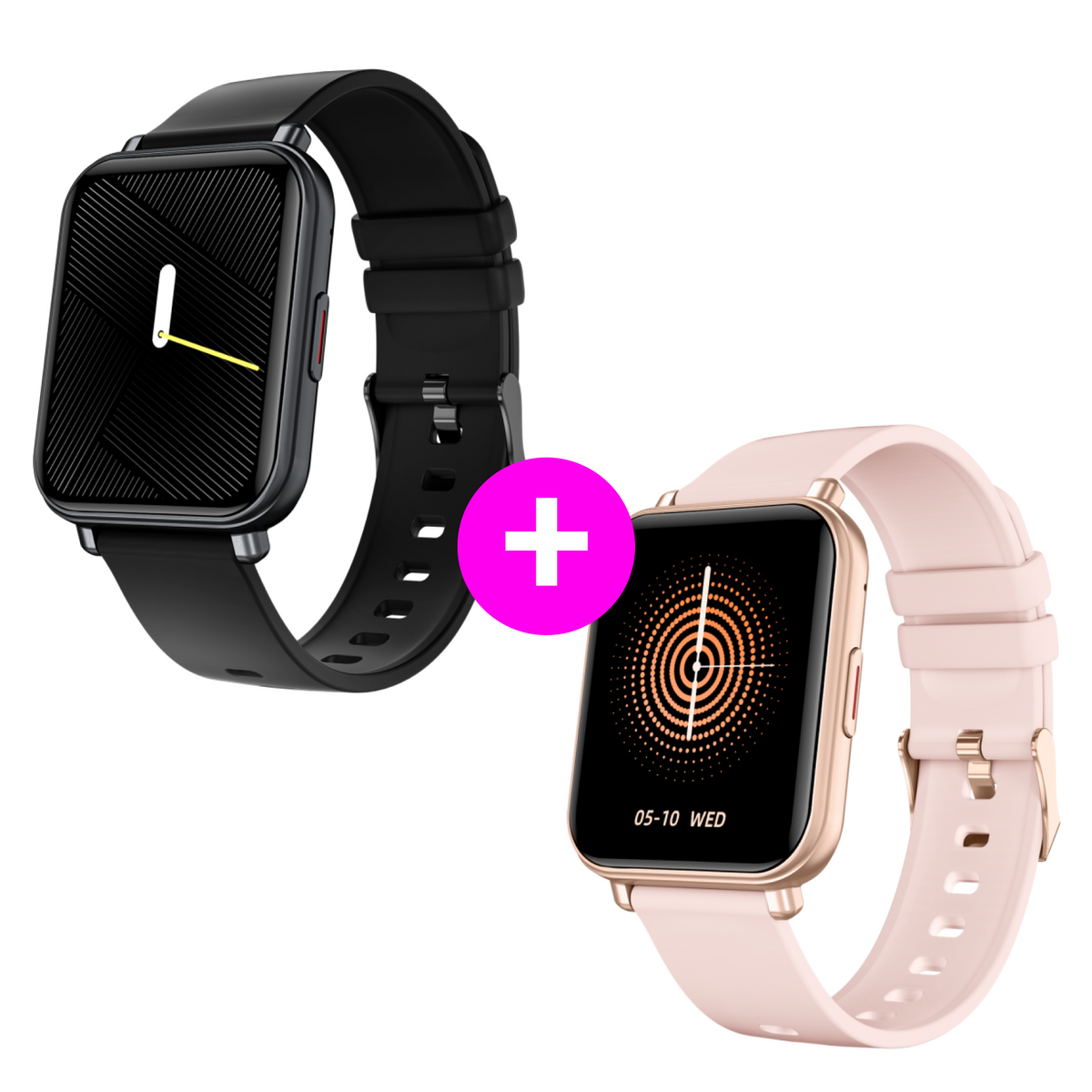 Set promoțional 2× Watch 4 Black + Rose Gold