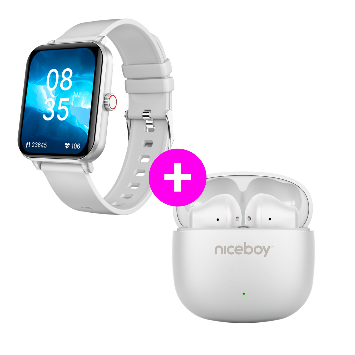 Set promoțional Watch Lite 4 Silver + Beans 4 POP White