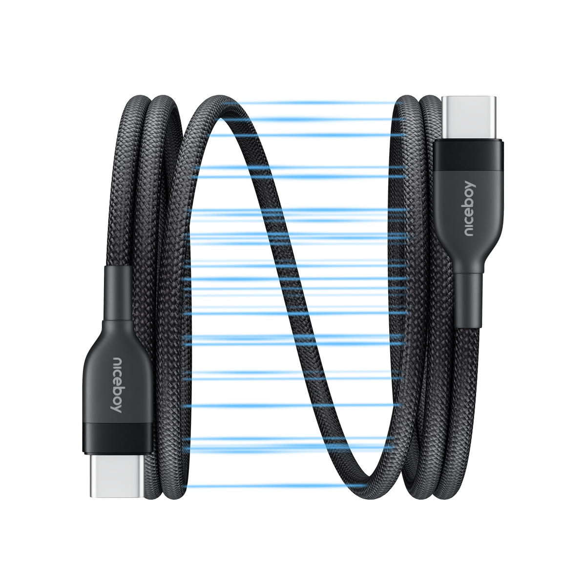 Cablu de încărcare magnetic USB-C la USB-C 240W Black