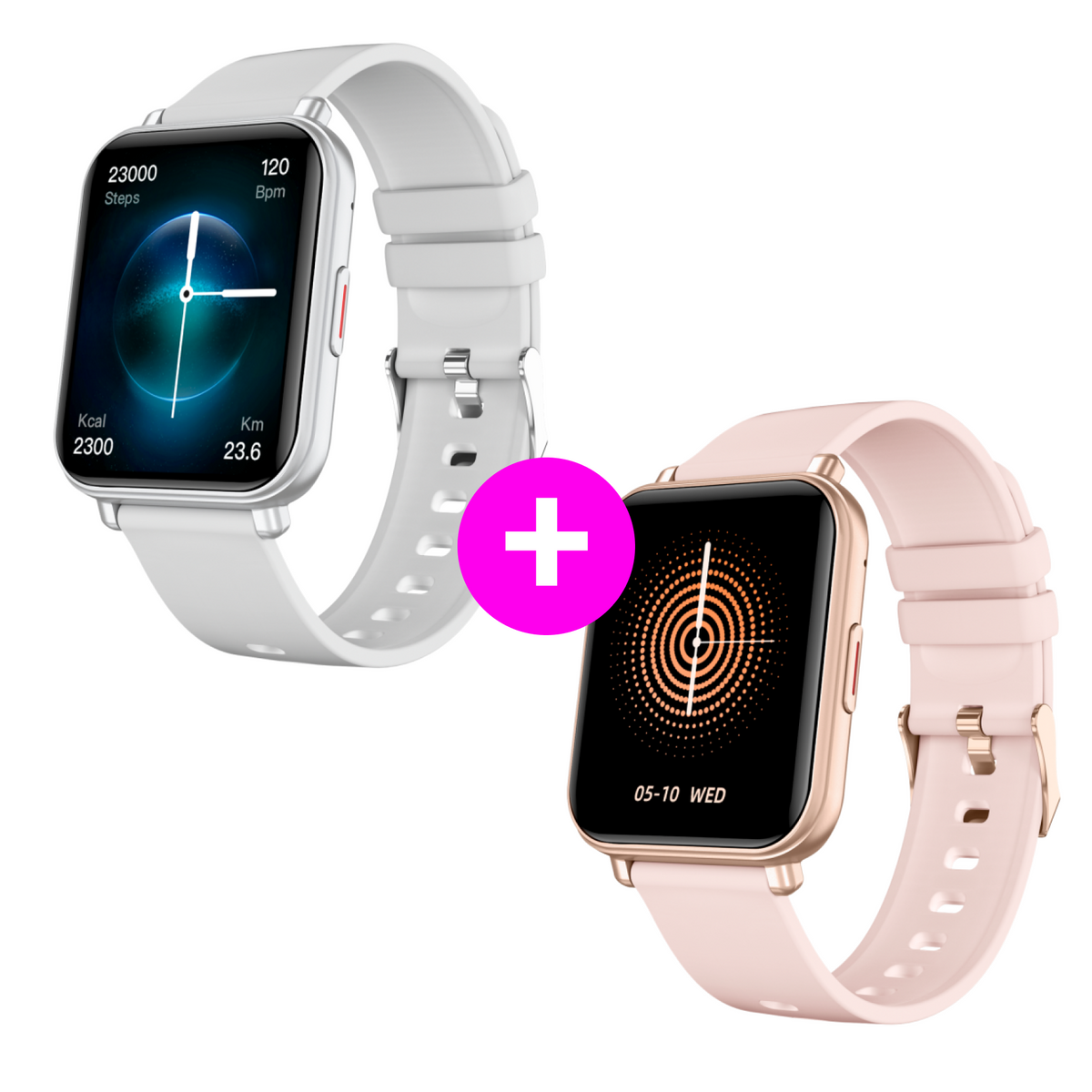 Set promoțional 2× Watch 4 Silver + Rose Gold