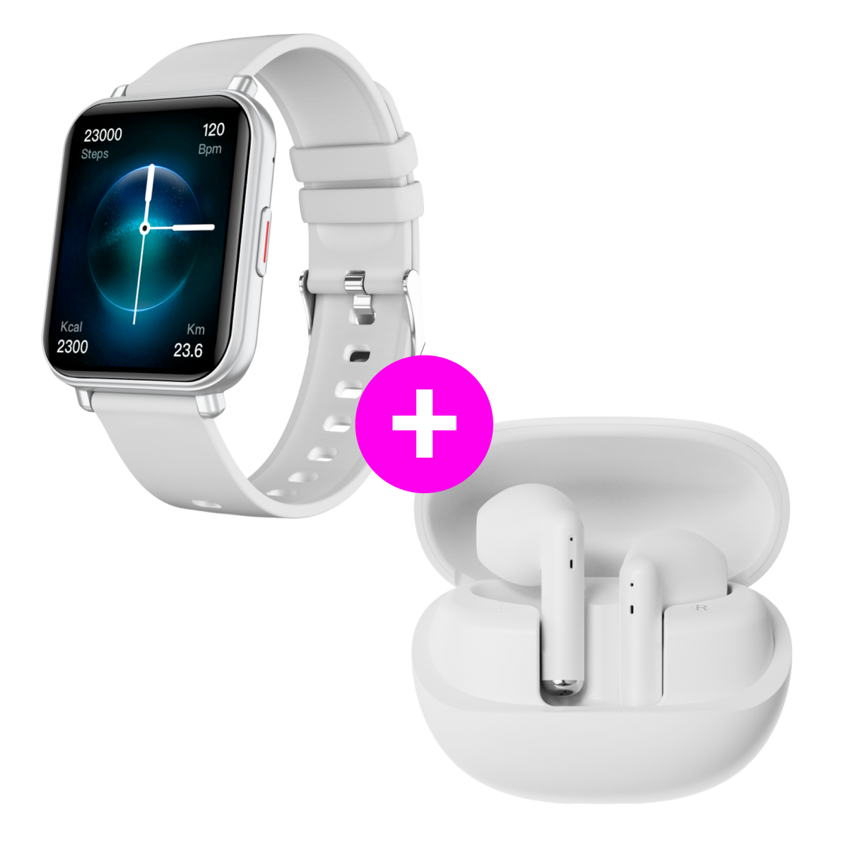 Set promoțional Watch 4 Silver + Beans 4 White