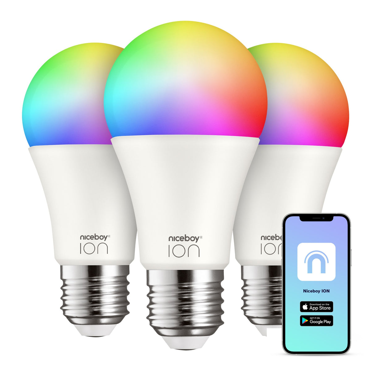 SmartBulb RGB E27 9W pachet triplu